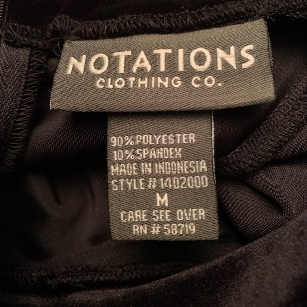 Notations Black Velvet Sleeveless Top Holiday Classic - Picture 8 of 9